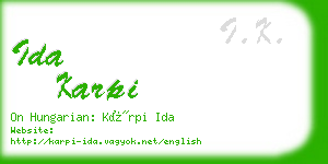 ida karpi business card